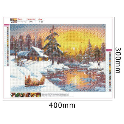 Snow Scenery - Full Round Drill Diamond Painting 40*30CM