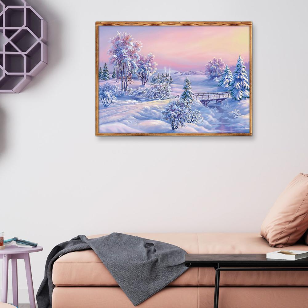 Snow Scenery - Full Round Drill Diamond Painting 40*30CM