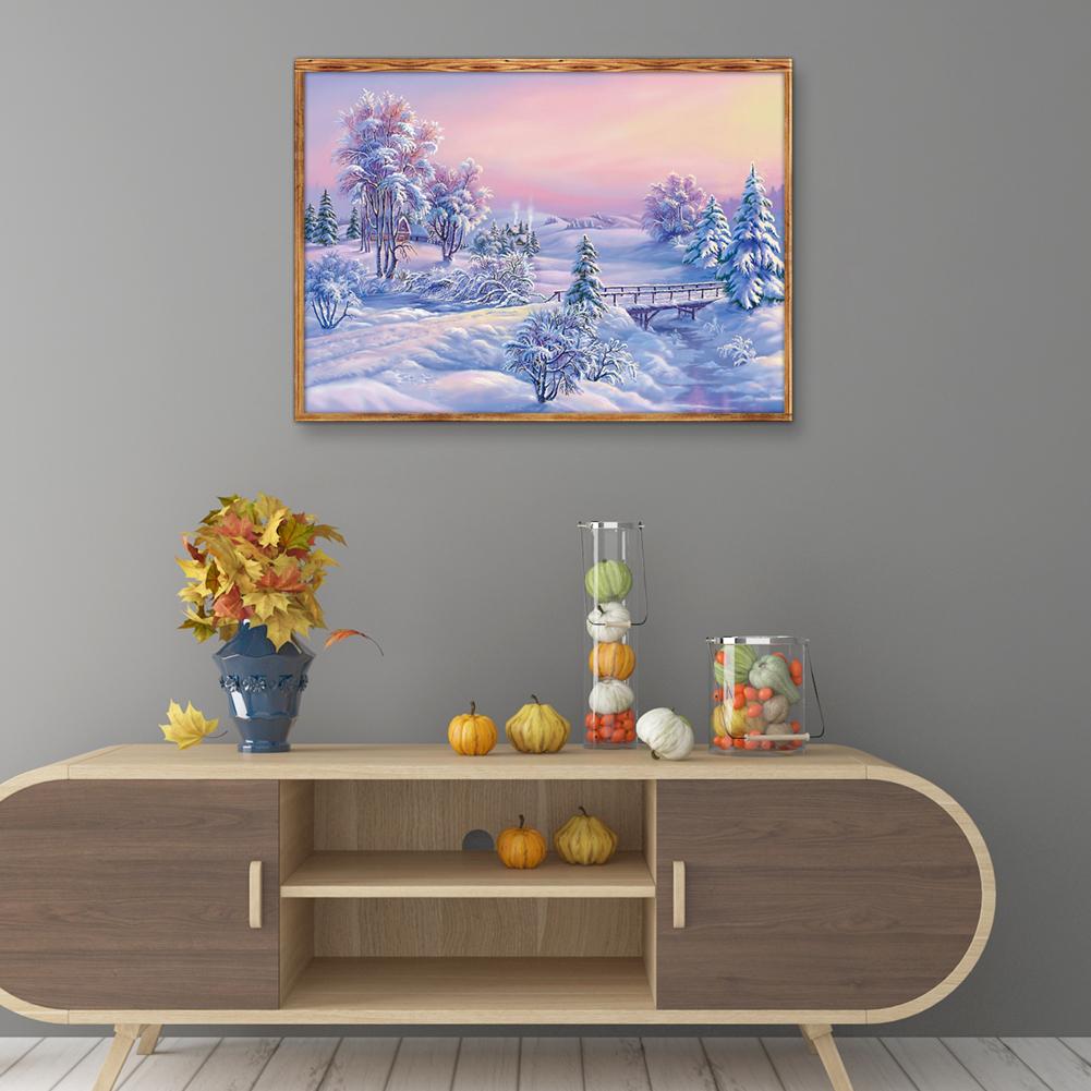 Snow Scenery - Full Round Drill Diamond Painting 40*30CM