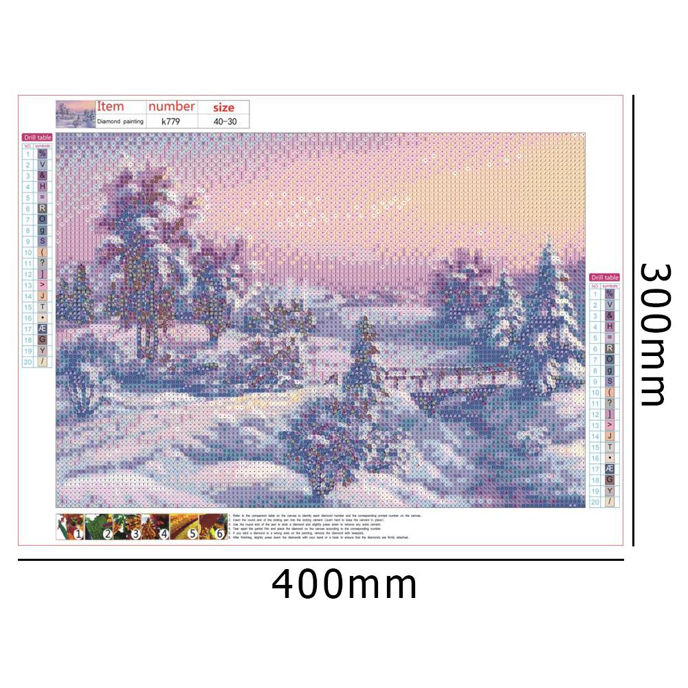 Snow Scenery - Full Round Drill Diamond Painting 40*30CM