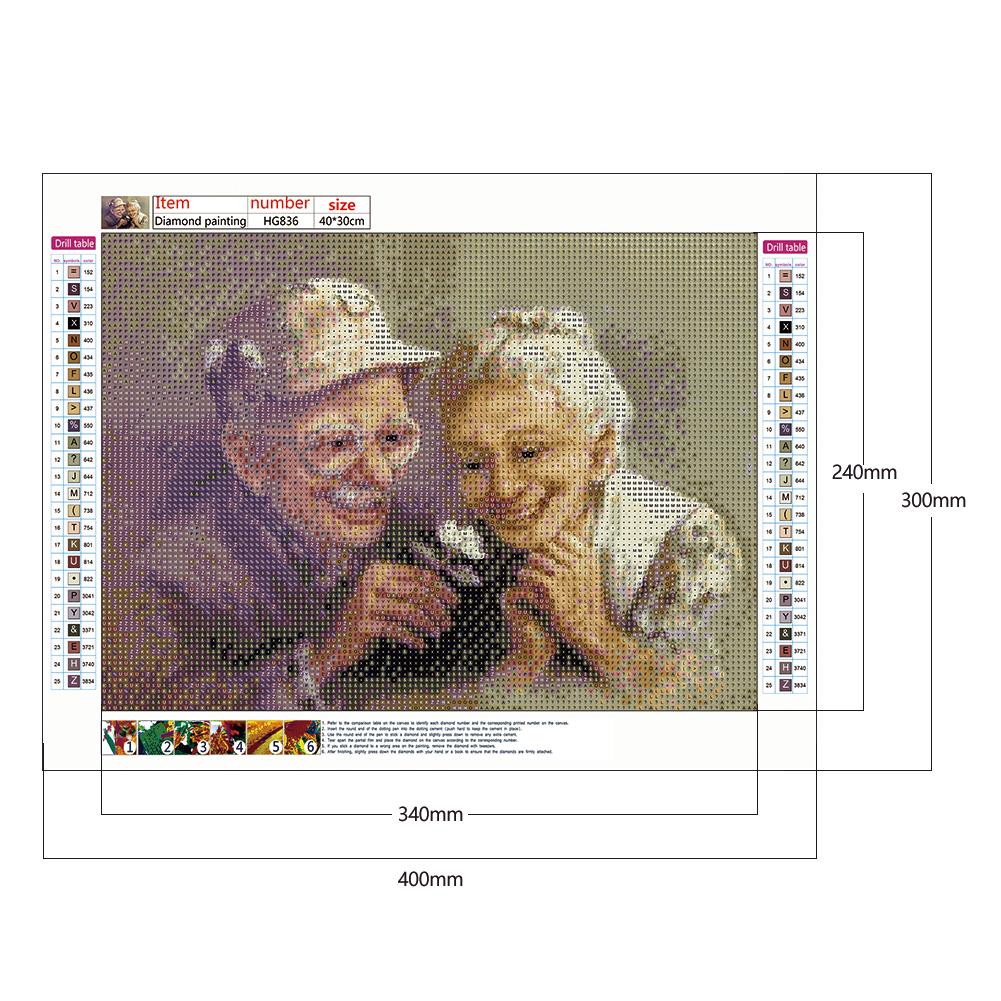 Older Couples - Full Round Drill Diamond Painting 30*40CM