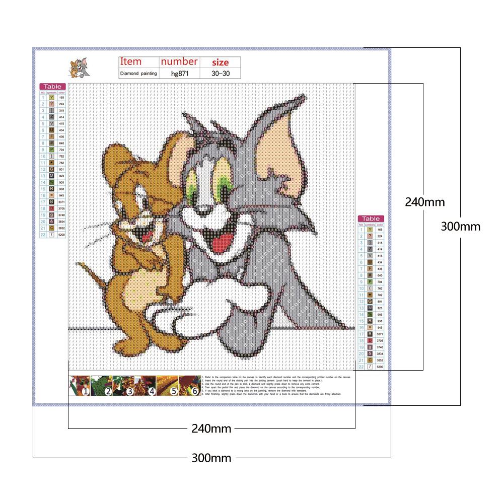 Tom Jerry - Full Round Drill Diamond Painting 30*30CM