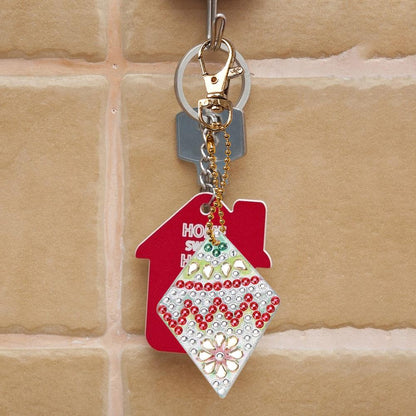 5pcs DIY Full Drill Special Shaped Diamond Painting Christmas Bell Keyrings