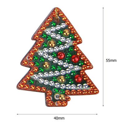 5pcs DIY Full Drill Special Shaped Diamond Painting Christmas Women Keyring