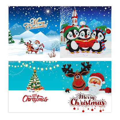 8pcs DIY Special Shaped Diamond Painting Embroidery Christmas Card Gift