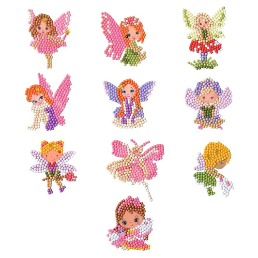 DIY Full Drill Round Cartoon Fairy Diamond Painting Puzzle Children Sticker