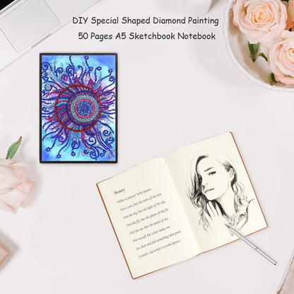 DIY Flower Special Shaped Diamond Painting 50 Pages A5 Sketchbook Notebook