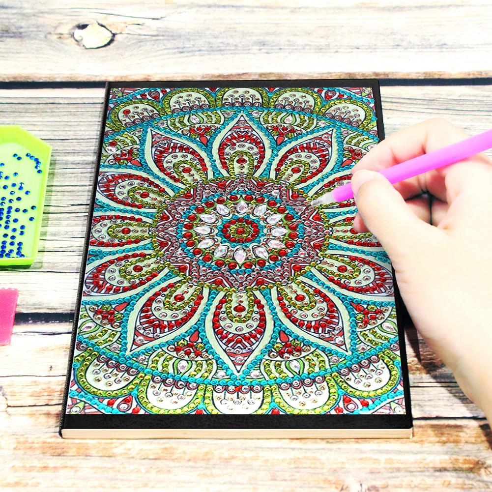 DIY Mandala Special Shaped Diamond Painting 50 Pages Sketchbook A5 Notebook