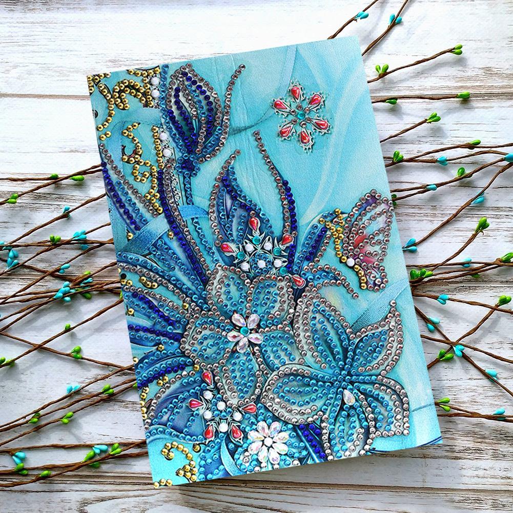 DIY Flower Special Shaped Diamond Painting 50 Pages A5 Notebook Sketchbook