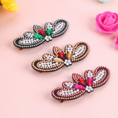 3pcs Butterfly Rhinestone Hair Clip DIY Crystal Bowknot Bobby Pin Barrettes