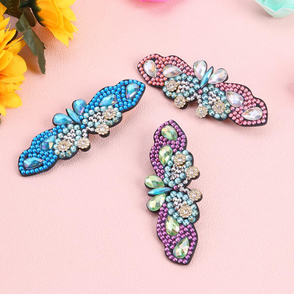 3pcs Butterfly Rhinestone Hair Clip DIY Crystal Bowknot Bobby Pin Barrettes