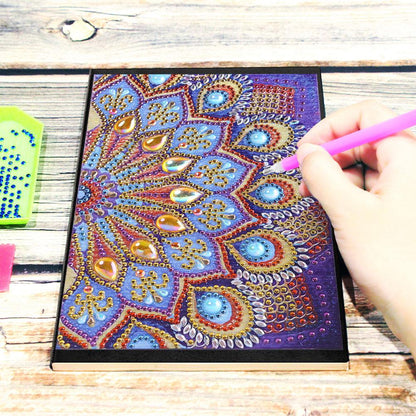 DIY Mandala Special Shaped Diamond Painting 50 Pages Notepad A5 Sketchbook