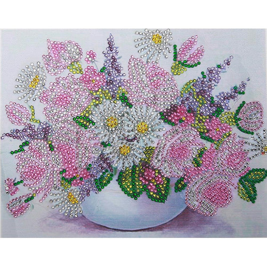 Flower - Special Shaped Drill Diamond Painting 25X30CM