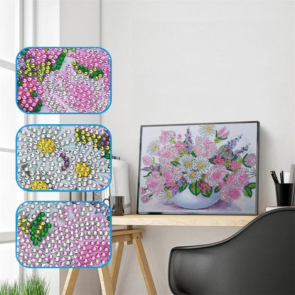 Flower - Special Shaped Drill Diamond Painting 25X30CM