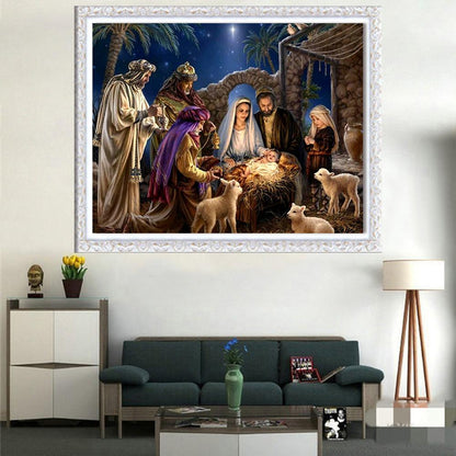 Birth Jesus - Full Round Drill Diamond Painting 40*30CM