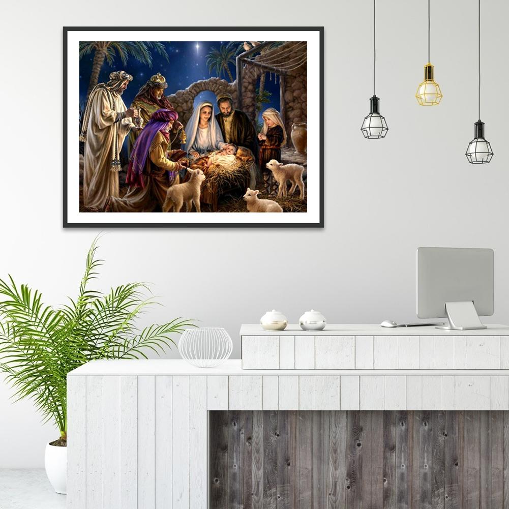 Birth Jesus - Full Round Drill Diamond Painting 40*30CM