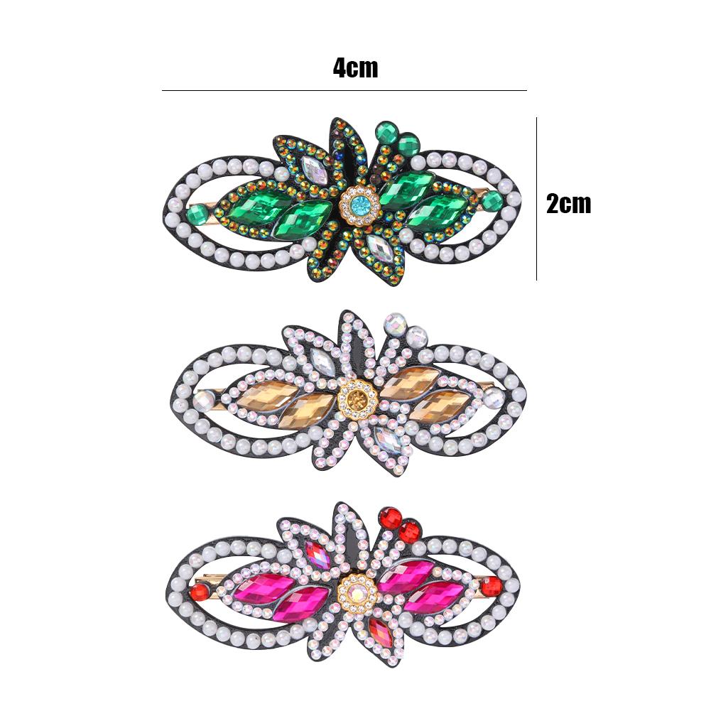 3pcs Girls DIY Diamond Hair Clip Butterfly Hollow Hairpin Elegant Barrettes