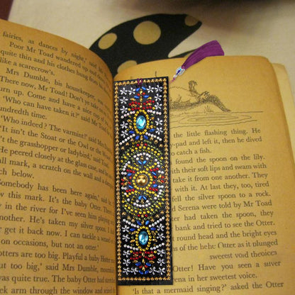 DIY Special Shaped Diamond Painting Creative Leather Bookmarks with Tassel