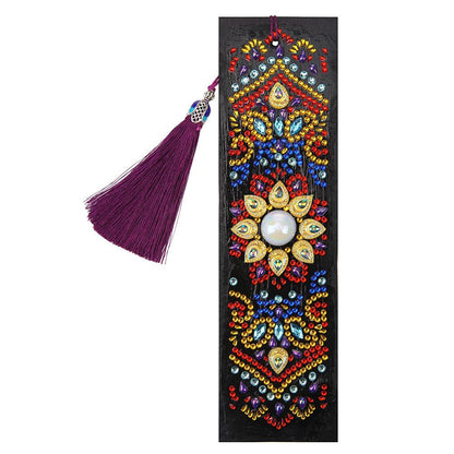 DIY Special Shaped Diamond Painting Leather Tassel Bookmark Creative Crafts