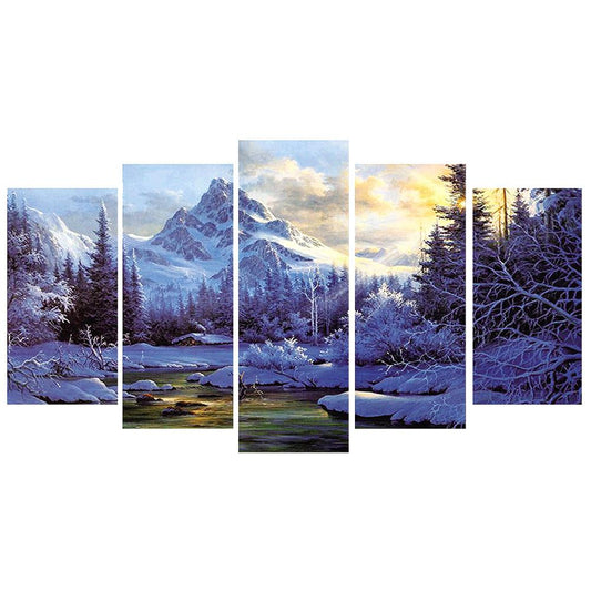 Snow Mountain - Full Round Drill Diamond Painting 95*45CM