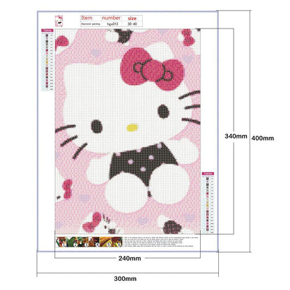 Hello Kitty - Full Round Drill Diamond Painting 30*40CM