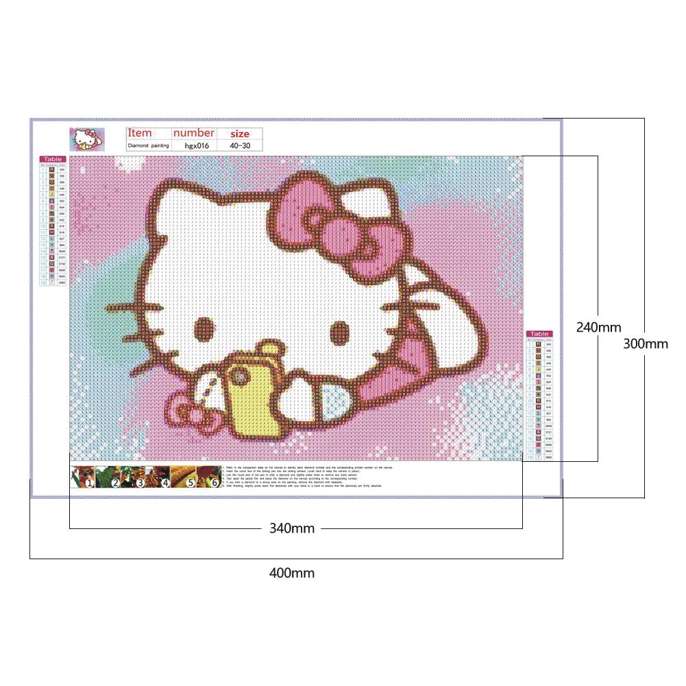 Hello Kitty - Full Round Drill Diamond Painting 30*40CM