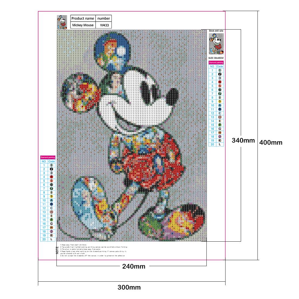 Mickey Mouse - Full Round Drill Diamond Painting 30*40CM