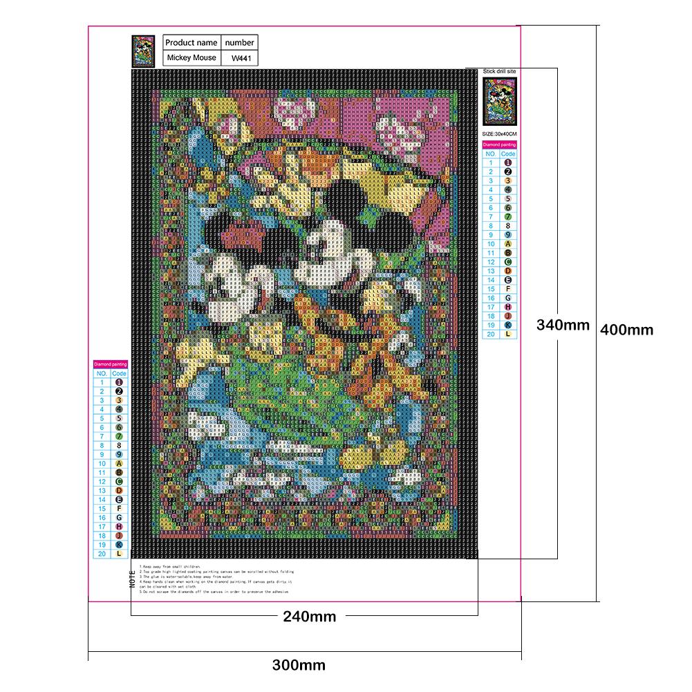 Mickey Mouse - Full Round Drill Diamond Painting 30*40CM