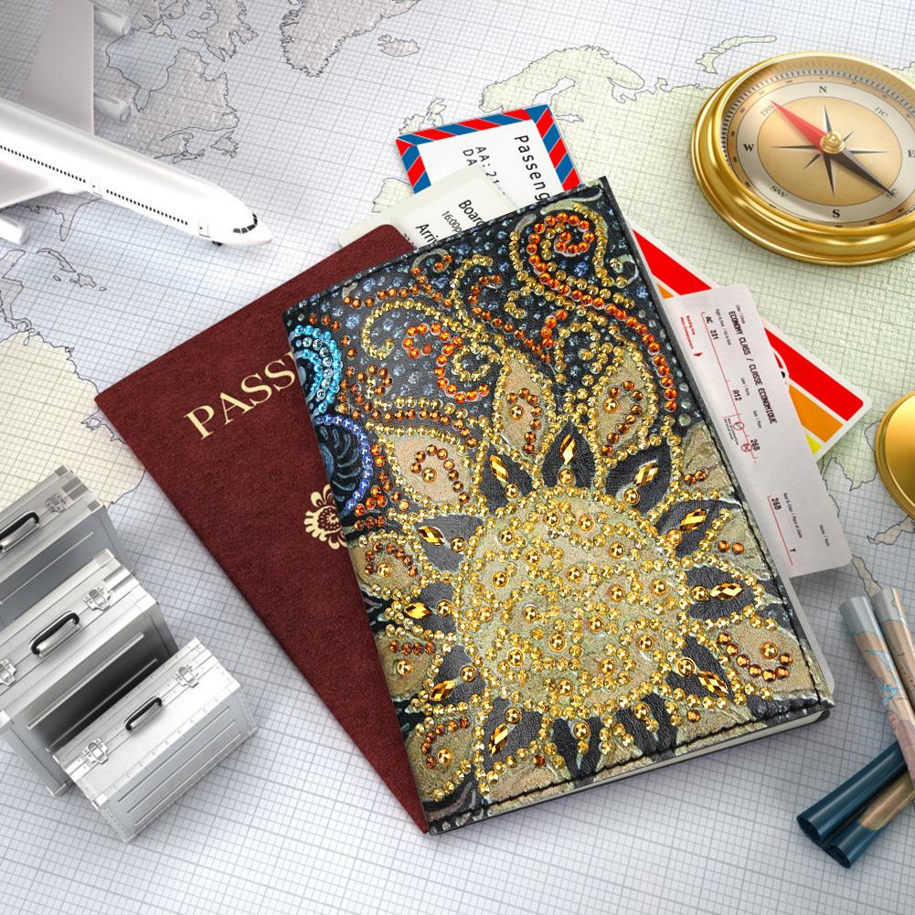 DIY Special Shaped Diamond Painting Leather Passport Protection Cover Gift