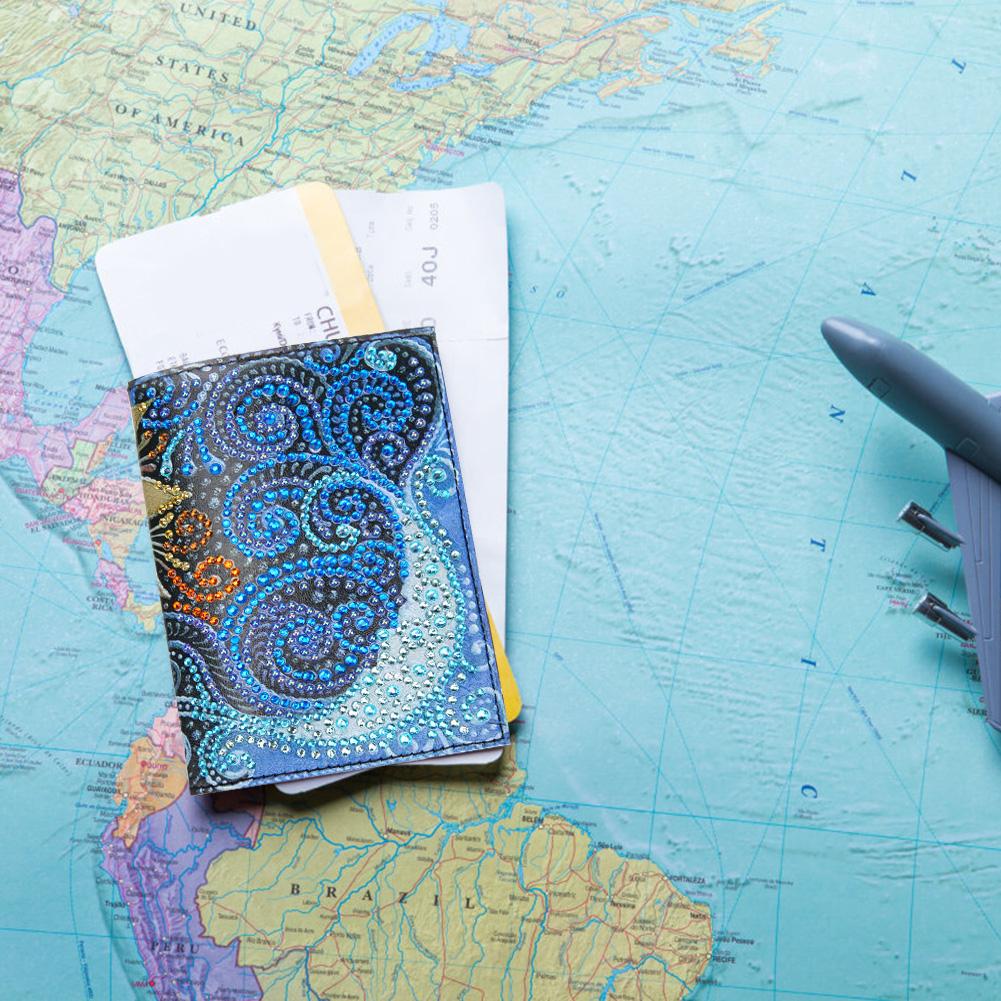 DIY Special Shaped Diamond Painting Leather Passport Protection Cover Gift