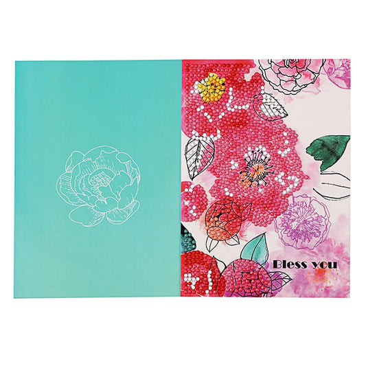 DIY Diamond Painting Flowers Greeting Card Birthday Valentine Blessing Gift