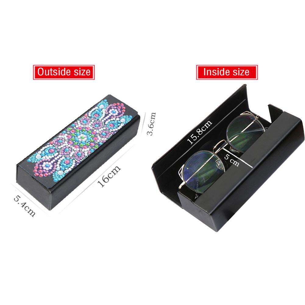 DIY Diamond Painting Leather Eyeglasses Storage Box Case Sunglasses Holder