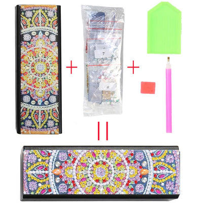 DIY Diamond Painting Leather Eye Glasses Box Travel Sunglasses Storage Case