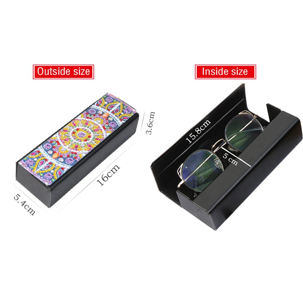 DIY Diamond Painting Leather Eye Glasses Box Travel Sunglasses Storage Case