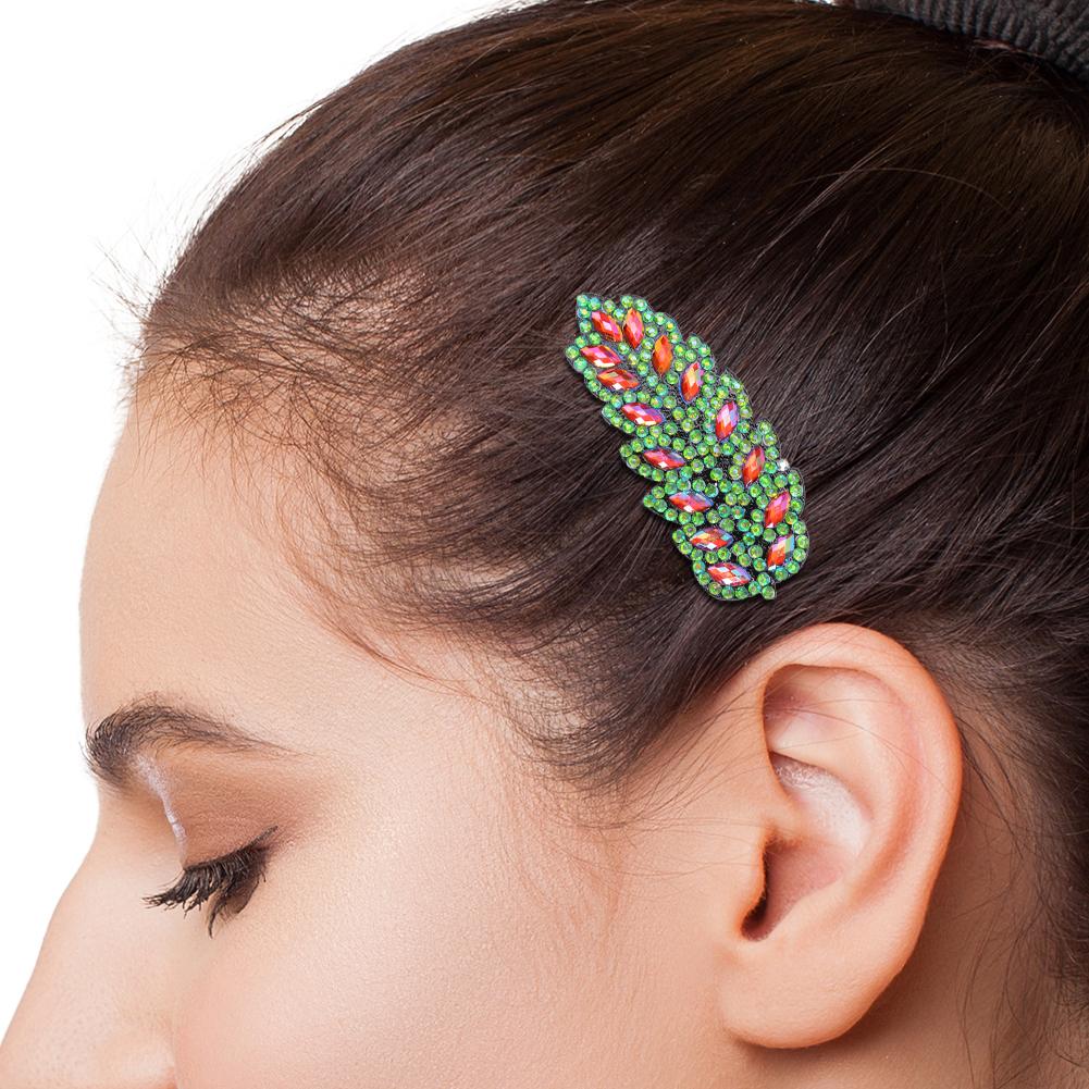 3pcs DIY Handmade Hair Clips Crystal Leaf Women Hairpin Barrettes Bobby Pin