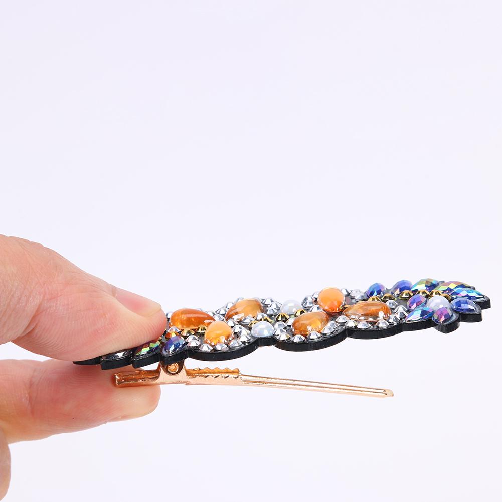 3pcs DIY Full Drill Diamond Painting Hair Clip Flower Leaf Barrette Hairpin