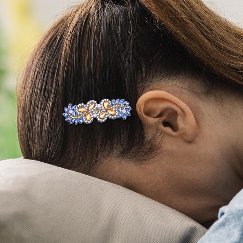 3pcs DIY Full Drill Diamond Painting Hair Clip Flower Leaf Barrette Hairpin