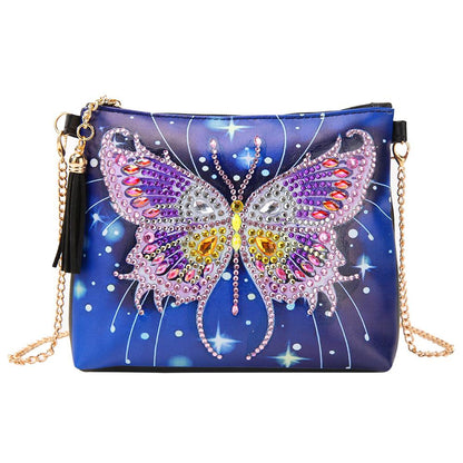 DIY Butterfly Special Shaped Diamond Painting Leather Chain Messenger Bags