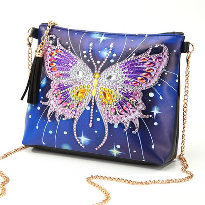 DIY Butterfly Special Shaped Diamond Painting Leather Chain Messenger Bags