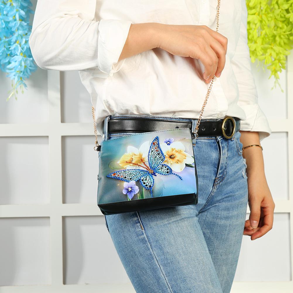 DIY Special Shaped Diamond Painting Leather Crossbody Bags Chain Clutch