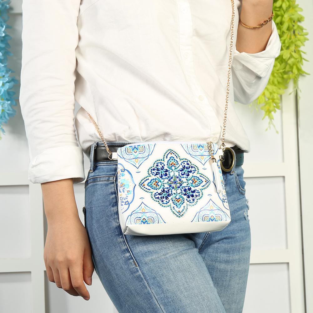 DIY Special Shaped Diamond Painting Leather Crossbody Bag Chain Makeup Bags