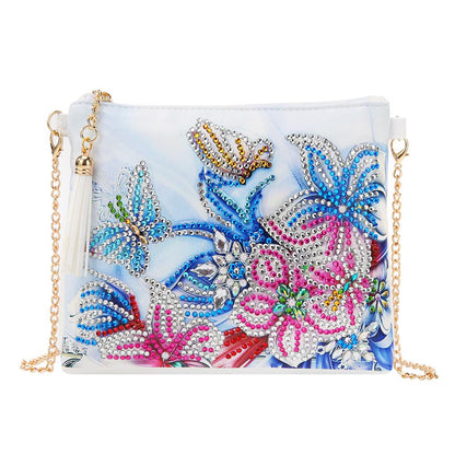 DIY Flower Special Shape Diamond Painting Leather Chain Shoulder Bag Clutch