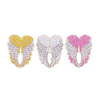 3pcs DIY Full Drill Diamond Brooch Wings Rhinestone Women Jacket Lapel Pins