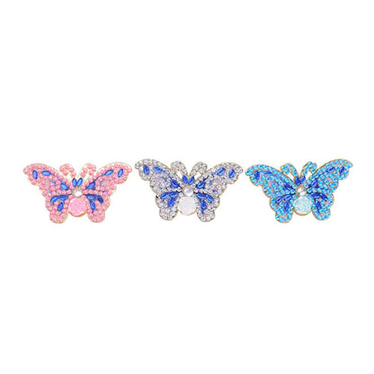 3pcs Butterfly DIY Full Drill Diamond Brooch Women Jacket Sweater Badges