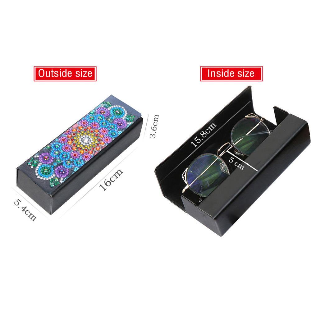 DIY Diamond Painting Leather Eye Glasses Box Travel Sunglasses Storage Case