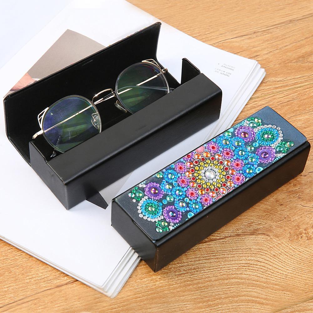 DIY Diamond Painting Leather Eye Glasses Box Travel Sunglasses Storage Case