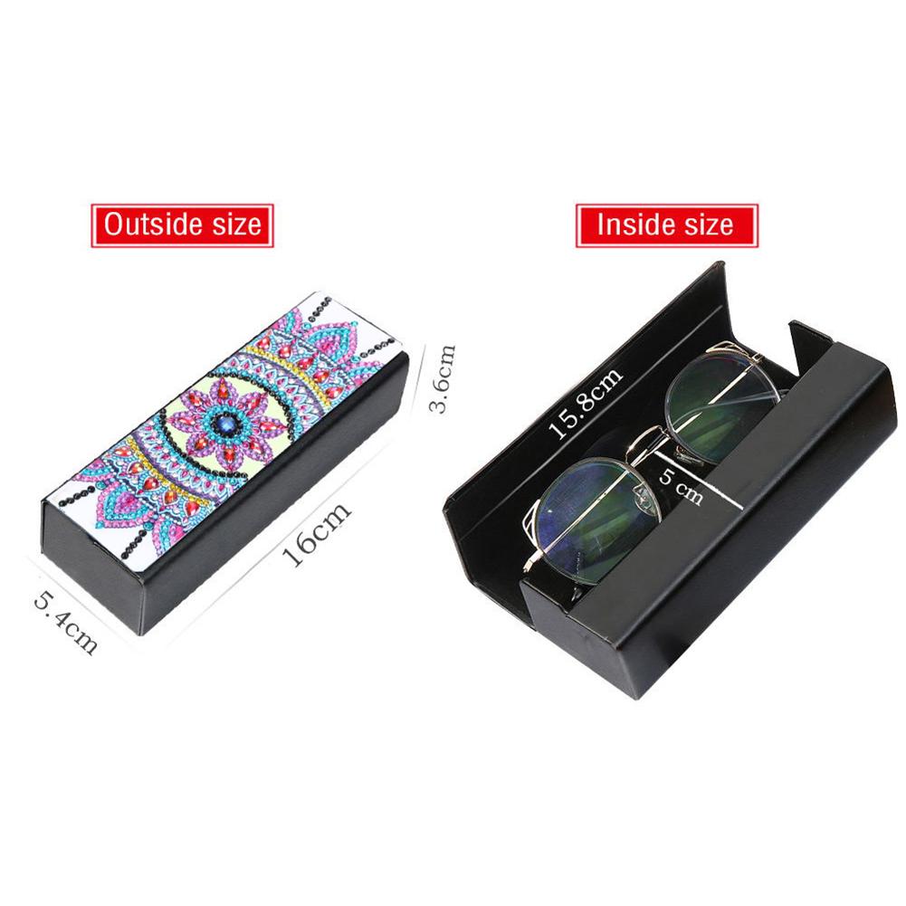 DIY Diamond Painting Leather Eyeglasses Storage Box Case Sunglasses Holder