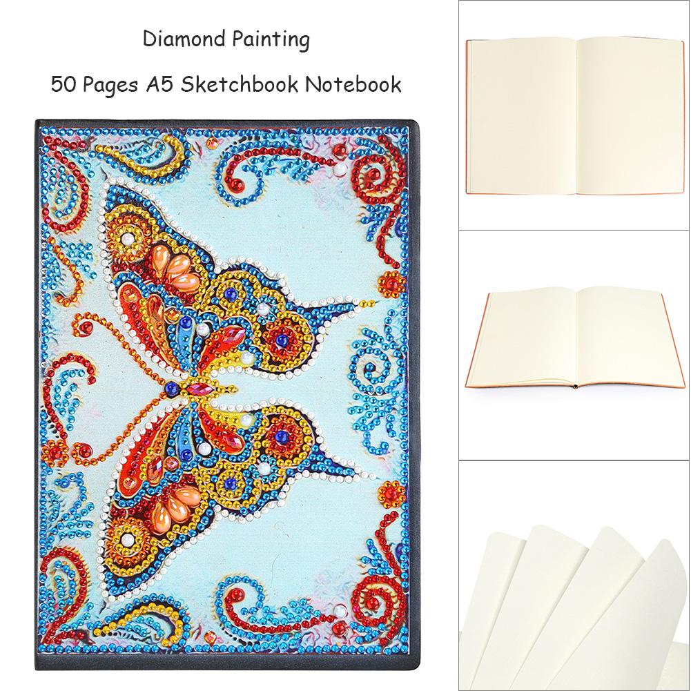 DIY Butterfly Special Shaped Diamond Painting 50 Pages Students Sketchbook