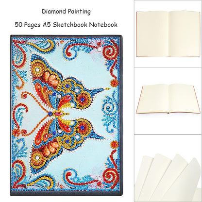 DIY Butterfly Special Shaped Diamond Painting 50 Pages Students Sketchbook