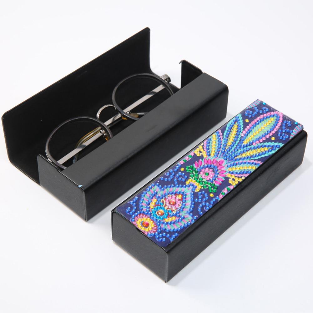 DIY Diamond Painting Leather Eyeglasses Storage Box Case Sunglasses Holder